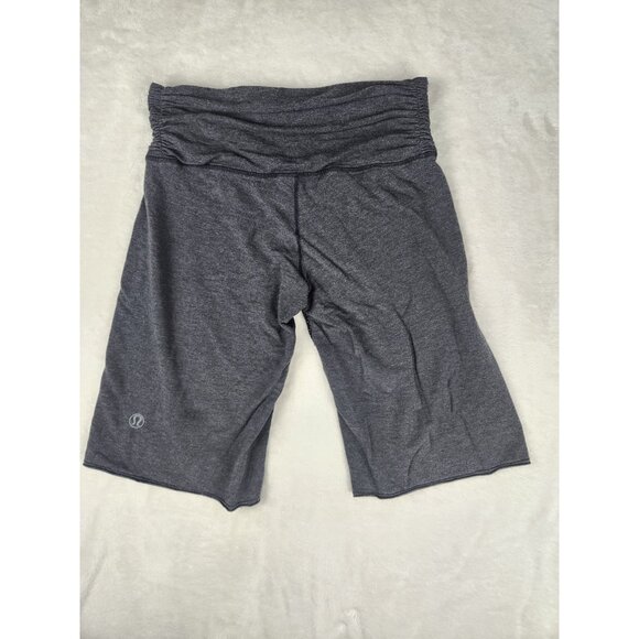 Lululemon Cropped Ruched Waist Band Grey Capri Leggings Women’s Sz 8 - Picture 4 of 10